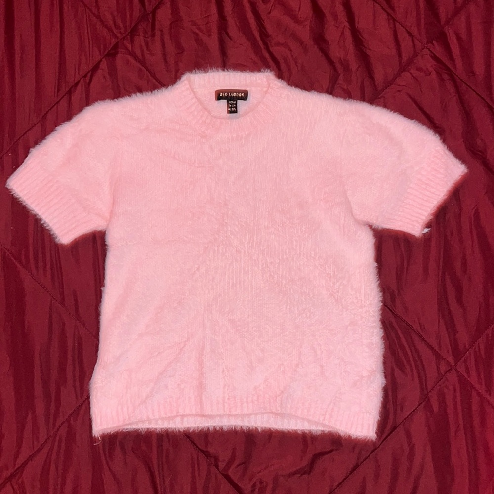 A pink, fuzzy shirt